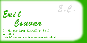 emil csuvar business card